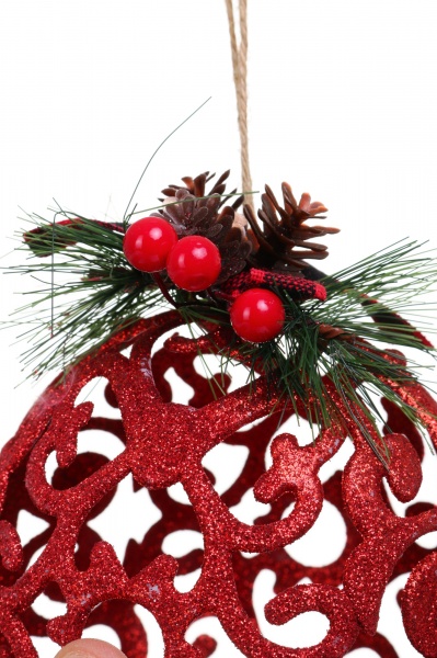 Куля новорічна E09011R d 120 мм червоний