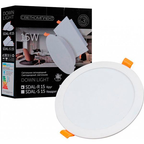 Светильник точечный Светкомплект SDAL-R 15 LED 15 Вт 4500 К белый 