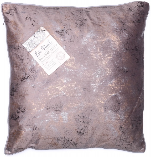 Подушка декоративна велюр 45x45 см сірий із золотим La Nuit 