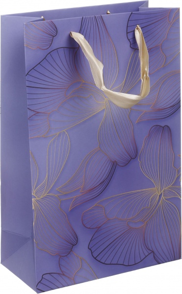 Пакет подарочный LL-1 D-1140 лавандовый орхидеи с лаком