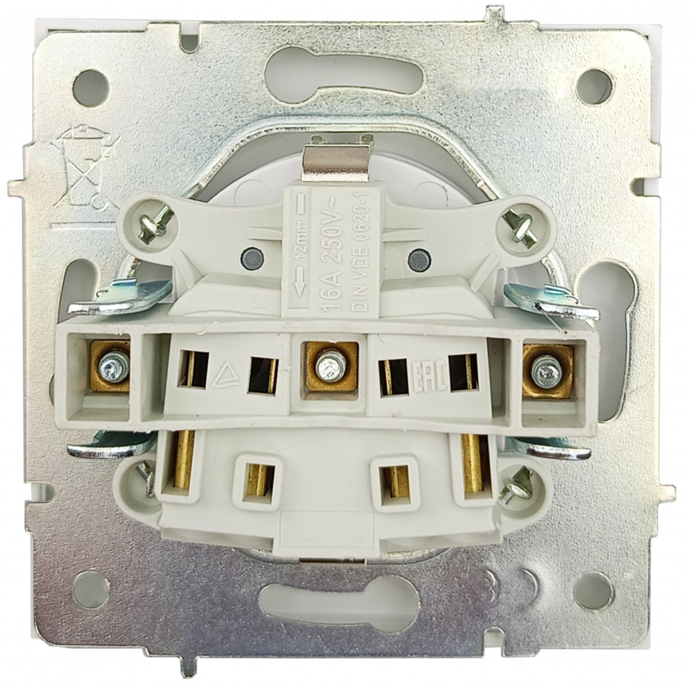 Механізм розетки побутова із заземленням HausMark Juna IP20 білий