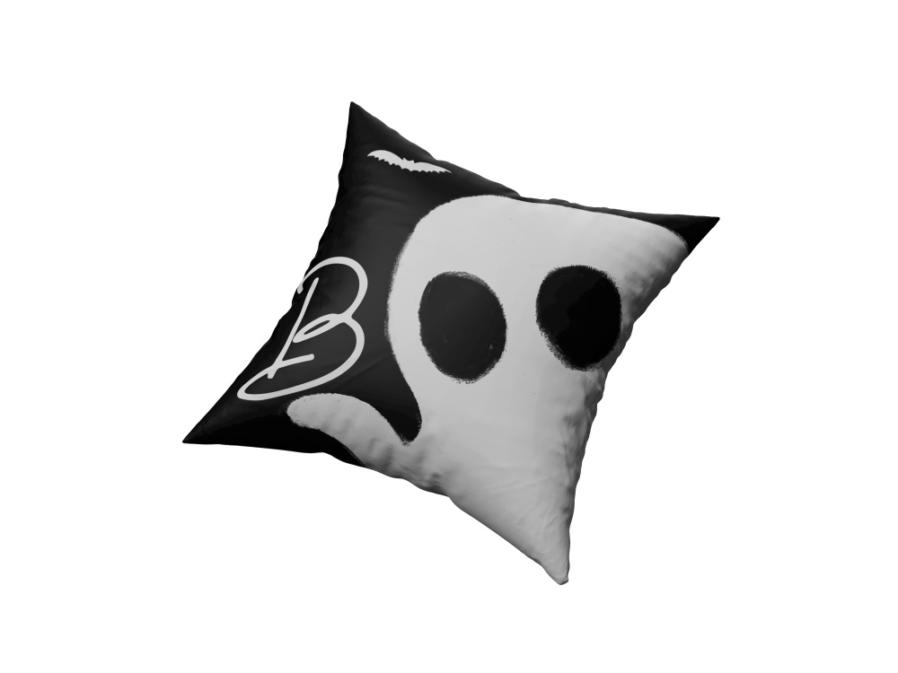 Подушка декоративная Halloween boo 45x45 см белый с черным La Nuit