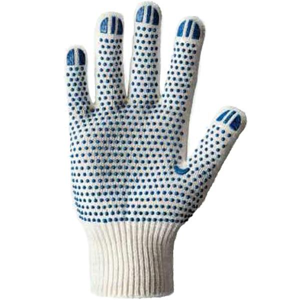 Перчатки трикотажные с синей точкой 561