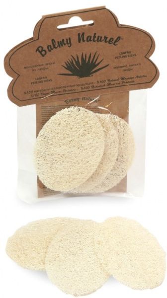 Спонж для очищения лица Balmy Naturel для пилинга из люфы 11400 