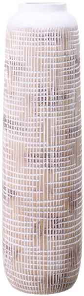 Ваза полирезиновая белая с бежевым Blondie Top 14х14х50 см