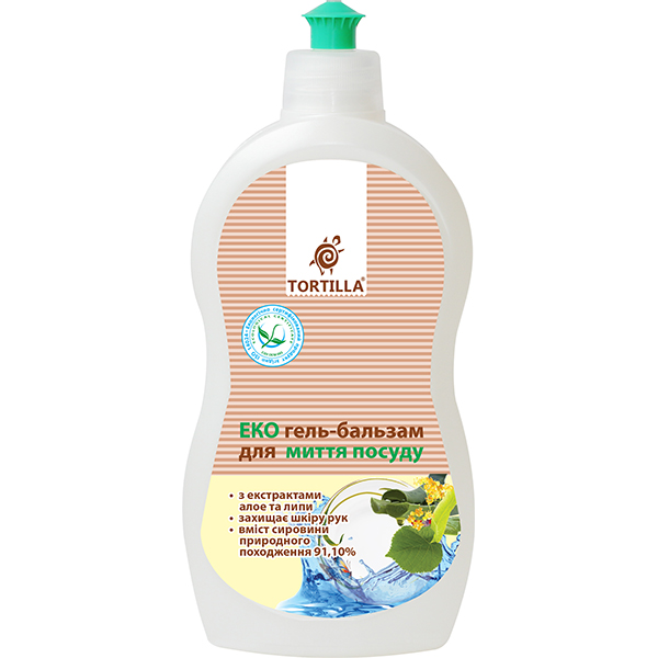 Моющее средство для ручного мытья посуды TORTILLA Эко гель-бальзам 0,5л