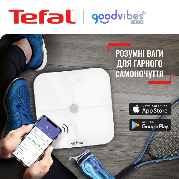 Весы напольные Tefal GOODVIBES SPORT BM9640S1