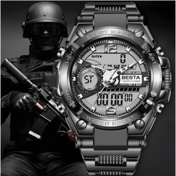 Часы тактические Sport (с гравировкой) Lige black (NULL)