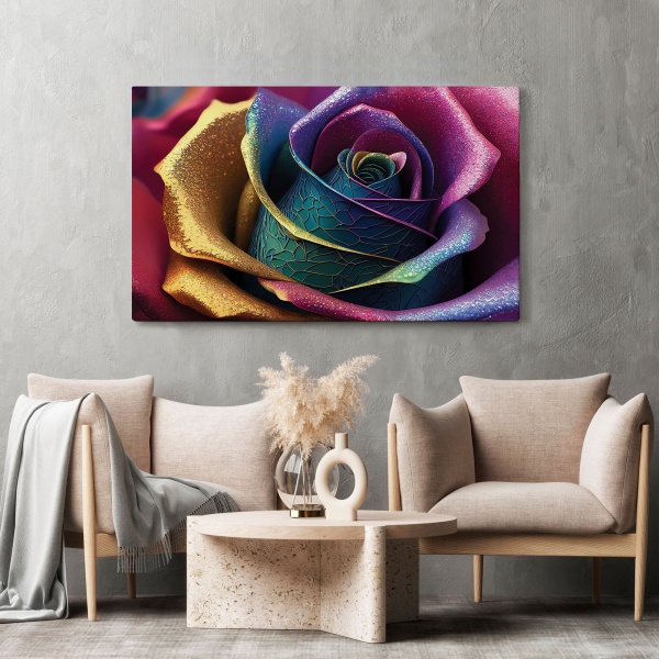 Картина на холсте Разноцветная роза 80x110 см WS Holst 2205380173 