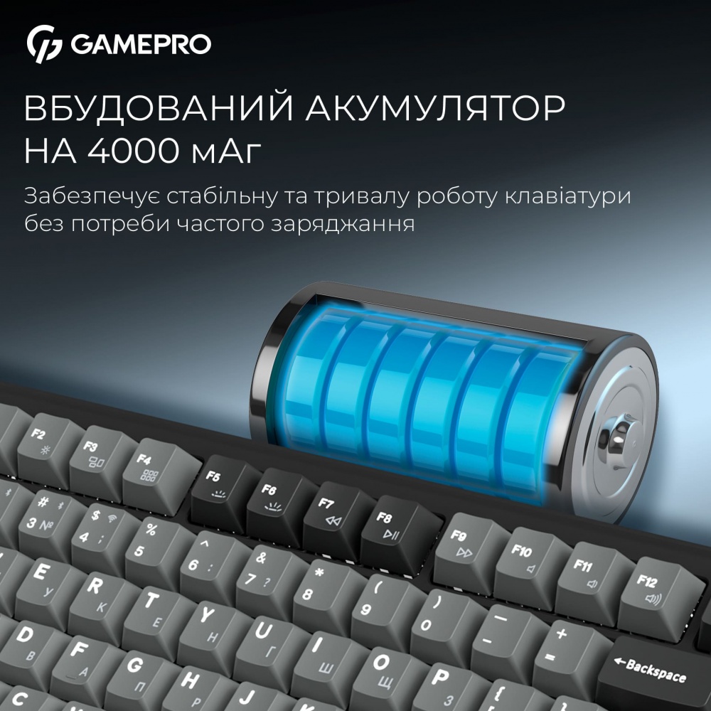 Клавиатура игровая GamePro (MK266BK) Asgard Yord Keychron Super Red Switch Wireless/Bluetooth/USB Black black