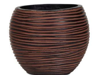 Кашпо керамічне Capi Rib круглий 2л коричневий (069505) 