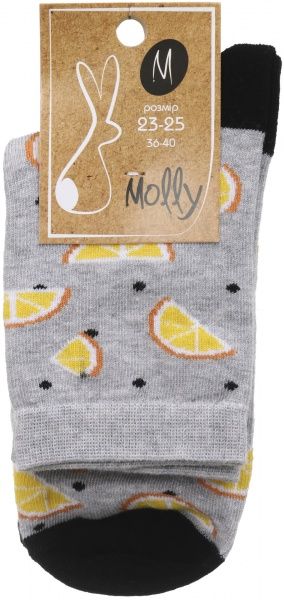 Шкарпетки жіночі Молли Лимони р. 23-25 сірий 