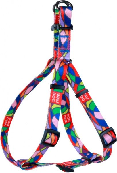 Шлея WAUDOG Nylon с рисунком Ветраж 1,5х40-55 см