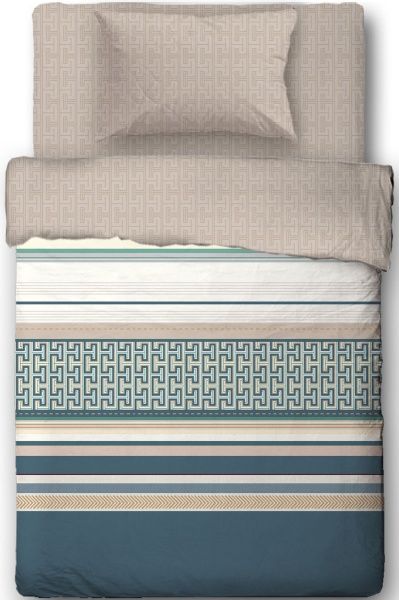 Комплект постельного белья Smart Line 1,5 бежевый с зеленым Ibodo 