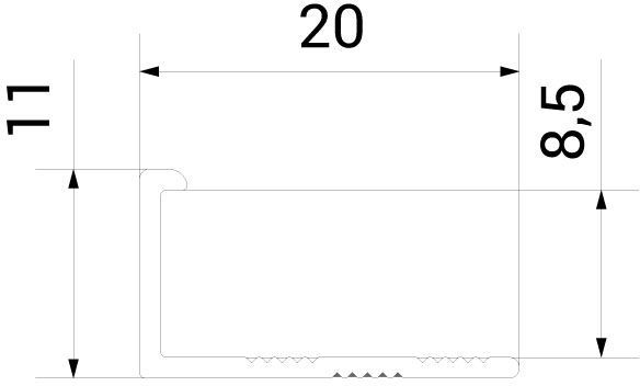 Уголок для плитки Braz Line внешний гибкий алюминий 11 мм 2,7м шампань 