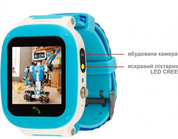 Смарт-часы AmiGo GO004 Splashproof Camera+LED blue