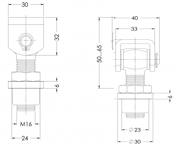 Петля STOREHOUSE SHFE-01.03 М16 d16 50мм цинк універсальна 1 шт.