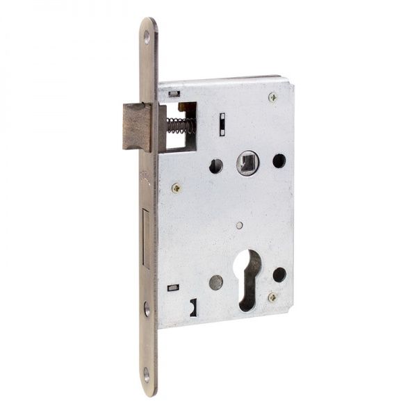 Замок врізний з ручками сувальдний Bruno 55 мм антична латунь без петель