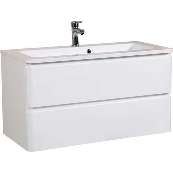 Тумба подвесная Aqua Rodos Акцент с умывальником Альфа 100