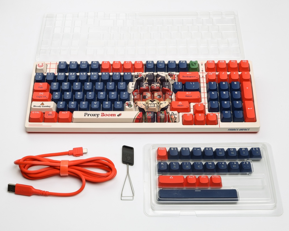Клавіатура ігрова BLOODY (AT98 (Proxy Boom)) Alpha Optical Switch red/blue