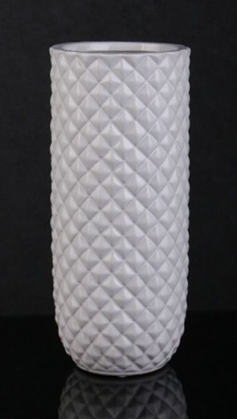 Ваза керамическая белая Cedar 12,5х12,5х29 см