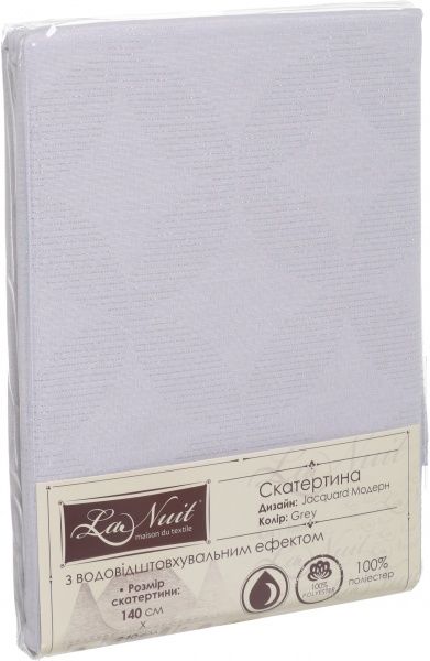 Скатертина La Nuit Jacquard Модерн 140x240 см сірий La Nuit 