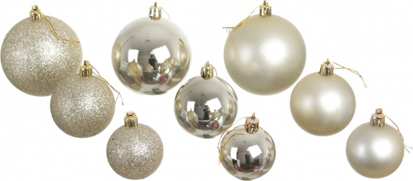 Набор елочных шаров d 80/60/50 мм в ассортименте 109 шт./уп.