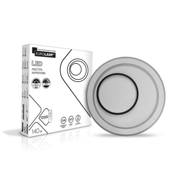 Люстра світлодіодна Eurolamp A11 з пультом ДК 140 Вт білий LED-LR-140-A11 