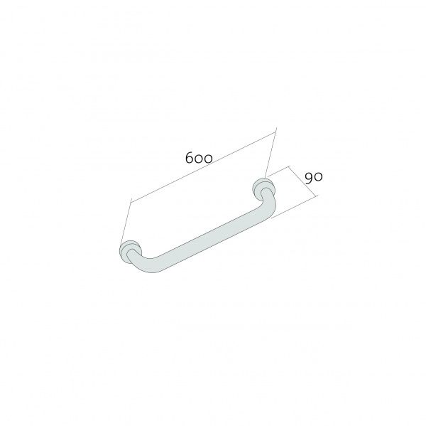 Поручень для ванної кімнати Cersanit Etiuda 60 см прямий K97-027