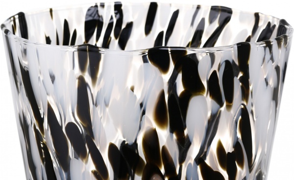 Ваза Wrzesniak Glassworks Confetti 24 см білий з чорним 