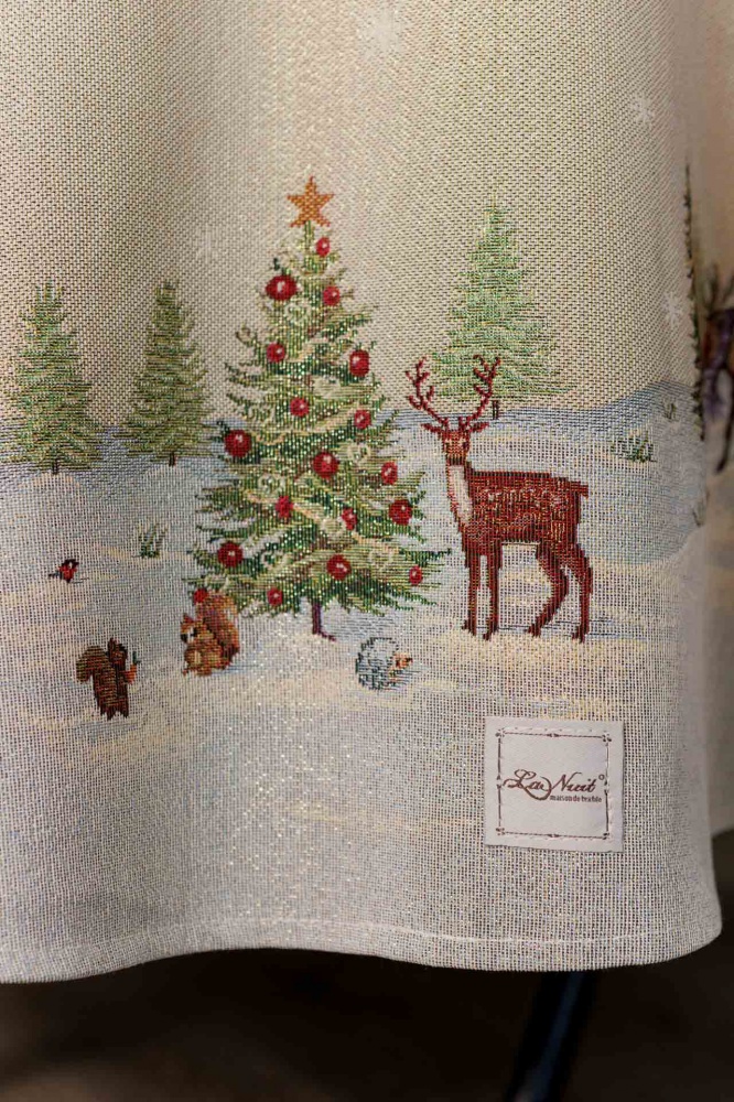 Скатерть круглая Зимний лес Ø 180 см La Nuit