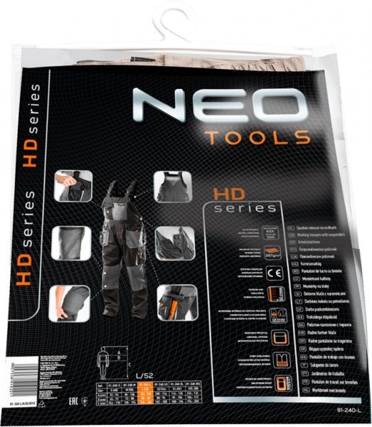 Полукомбинезон рабочий NEO tools 81-240 р. M серый