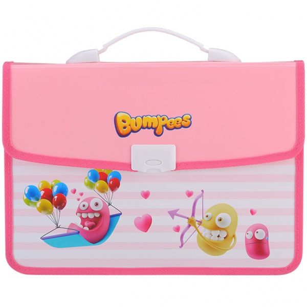 Папка-портфель Bumpees EZ60002 А4 2 отделения розовый Deli