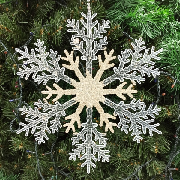 Декорація новорічна Сніжинка E09015 31 см 