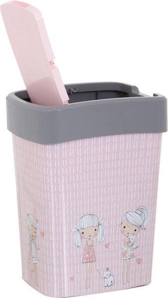Контейнер для сміття Алеана Алеана Дівчатка 10 л рожевий/сірий 121066