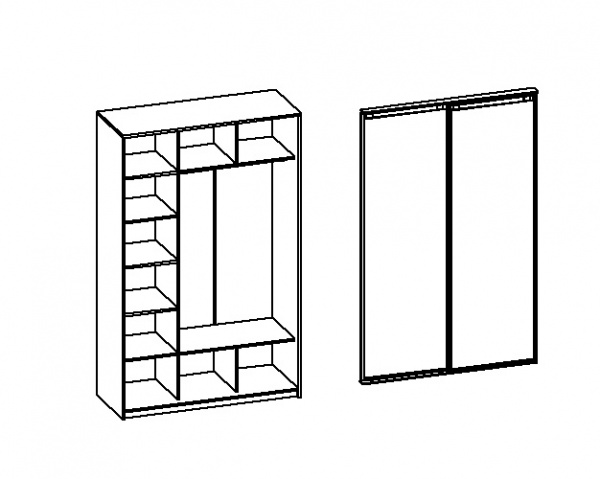 Шкаф-купе Лофт 2дв Visent ДСП 1500x600x2400 мм дуб аляска двери / ДСП