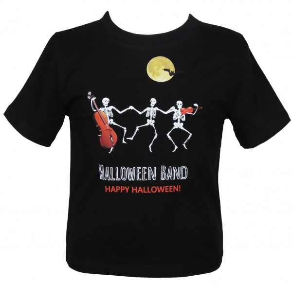 Футболка для девочек/для мальчиков WP Merchandise Halloween Скелеты р.116–122 черный 22122 