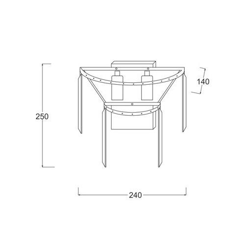 Бра Zuma Line AMEDEO 2xE14 золото 
