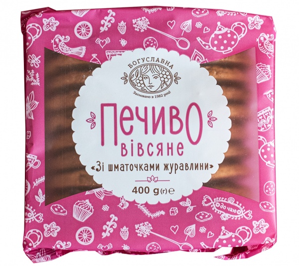 Печенье овсяное БОГУСЛАВНА с кусочками клюквы 400 г 