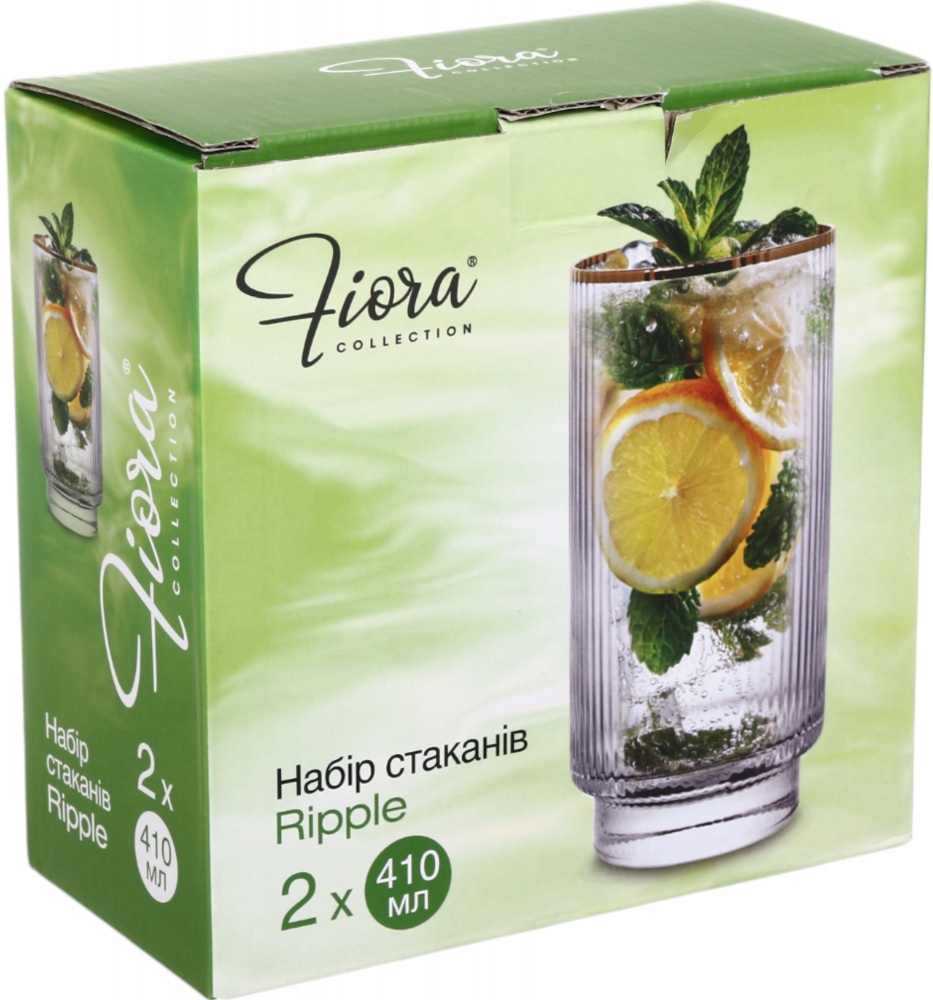 Набор стаканов высоких Fiora Ripple стекло 410 мл 2 шт.