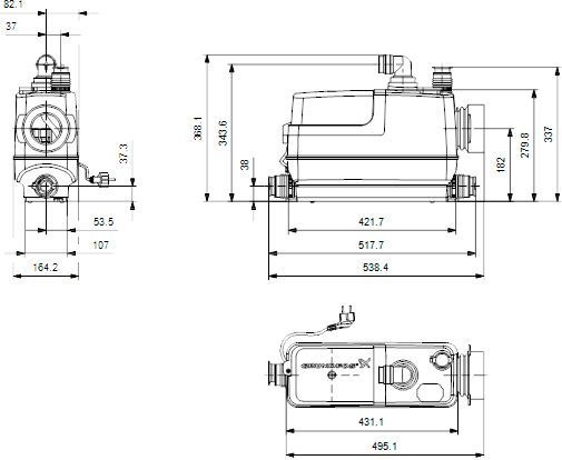 Канализационная установка Grundfos Sololift2 CWC-3