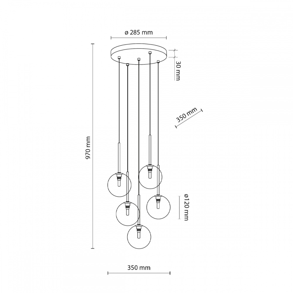 Подвес TK Lighting NILOS 10290 5x/G9 черный