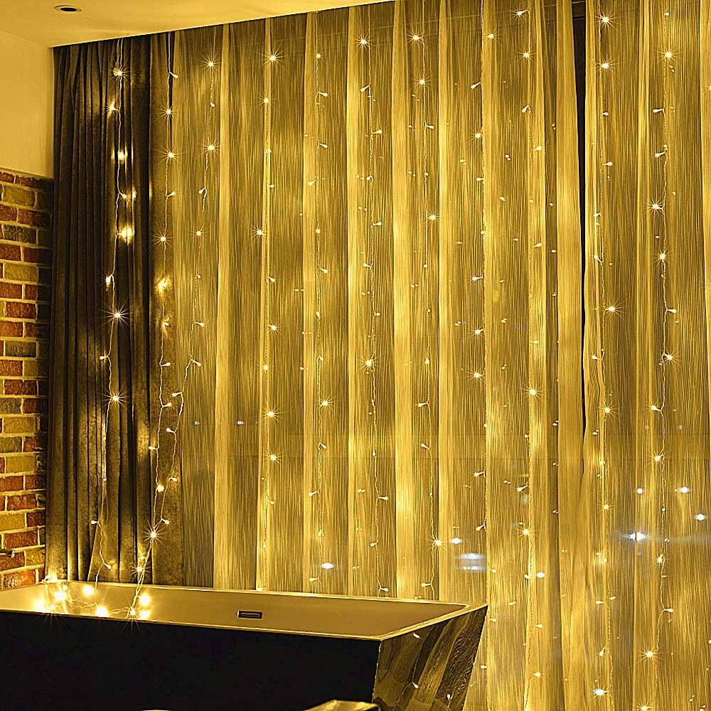 Гирлянда светодиодная ColorWay штора (занавес) 3x3м 300LED 220В теплый цвет 300xCW-GW-300L33V