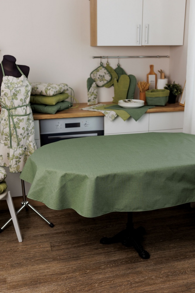 Скатерть БОТАНИКА 136x180 см зеленая La Nuit