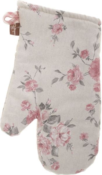 Рукавичка-прихватка Троянди 16x33 см рожевий в клітинку Прованс 