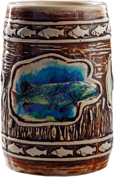 Бокал пивной Fish-Point керамический коричневый 1 л