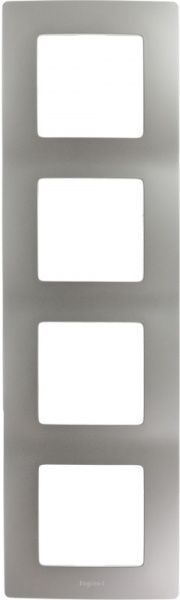 Рамка четырехместная Legrand Etika универсальная алюминий 672554