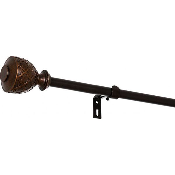 Карниз розсувний Bella Vita Чаша одинарний укомплектований d16 мм 160 см бронзовий 