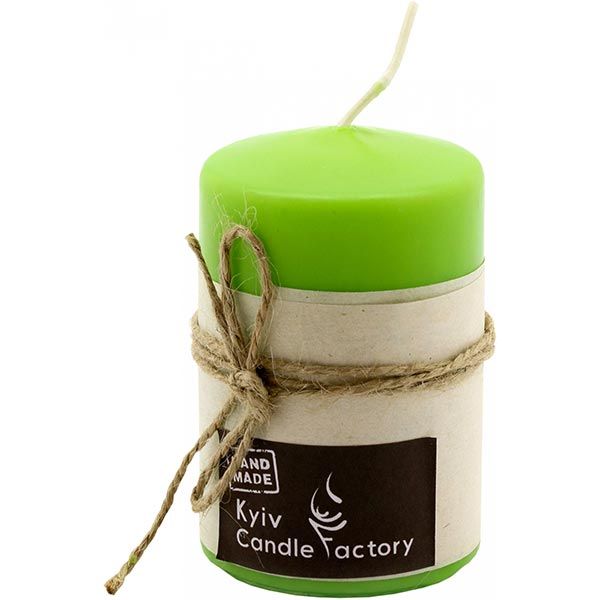Свеча Candle Factory EcoLife зеленая 90 мм