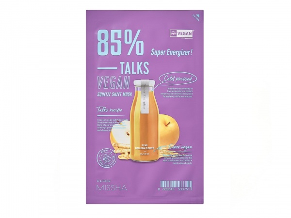 Маска тканевая для лица MISSHA Talk Vegan Energizer 27 г 1 шт.